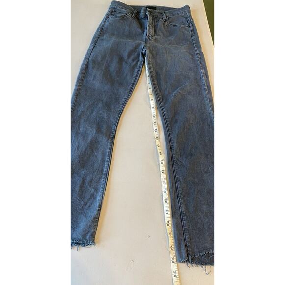 Mother Jeans Size 24 The Insider Crop Step Fray Raw Hem Purposely Faded Grunge - Picture 9 of 13